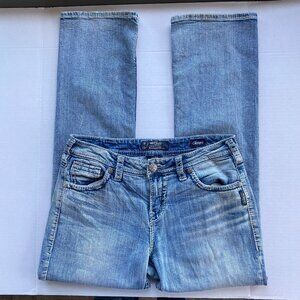 Silver Jeans Suki Bootcut Blue Medium Wash Stretch Low Rise 30x31 Denim Fit